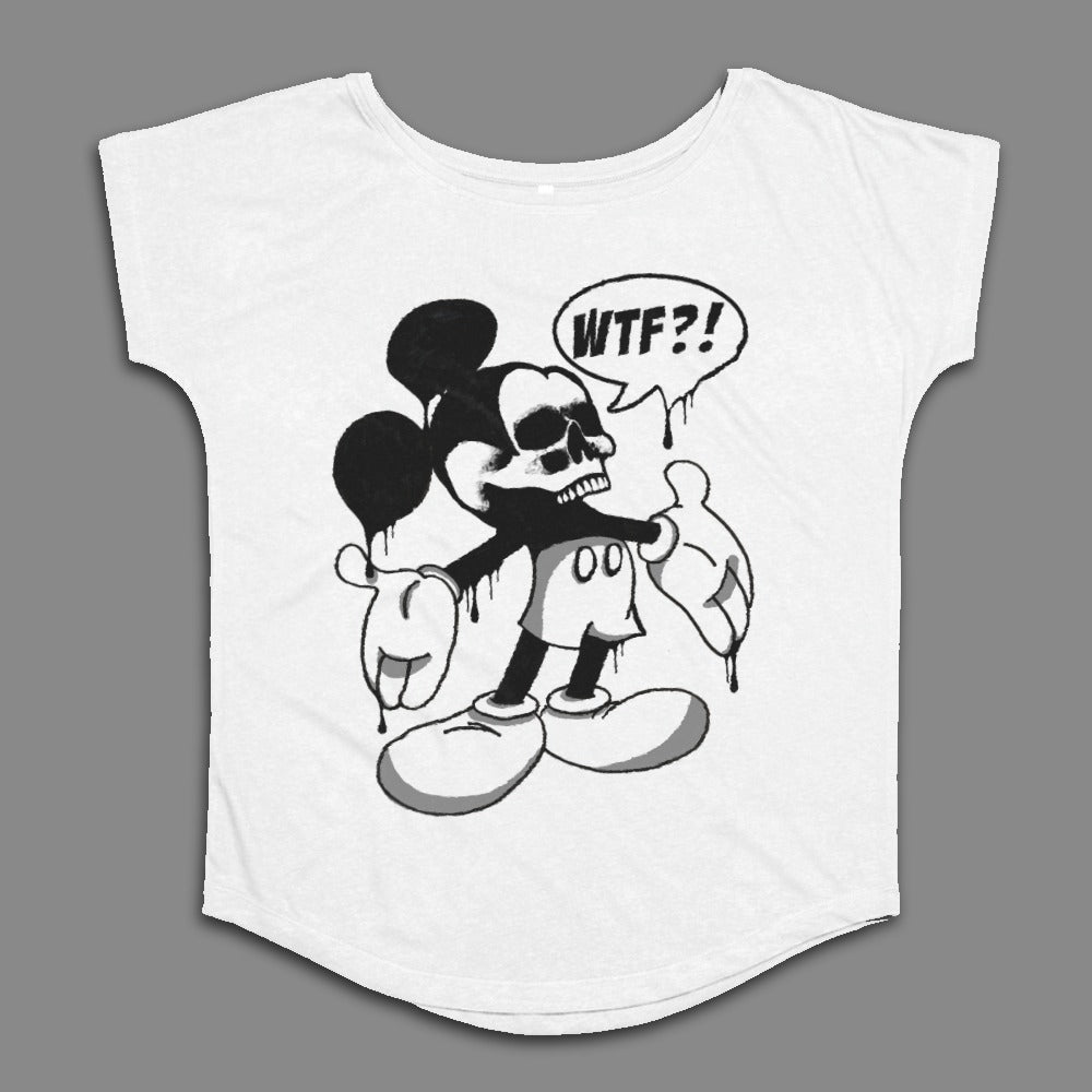 WTF Dripping Skull Character Graphic T-shirt