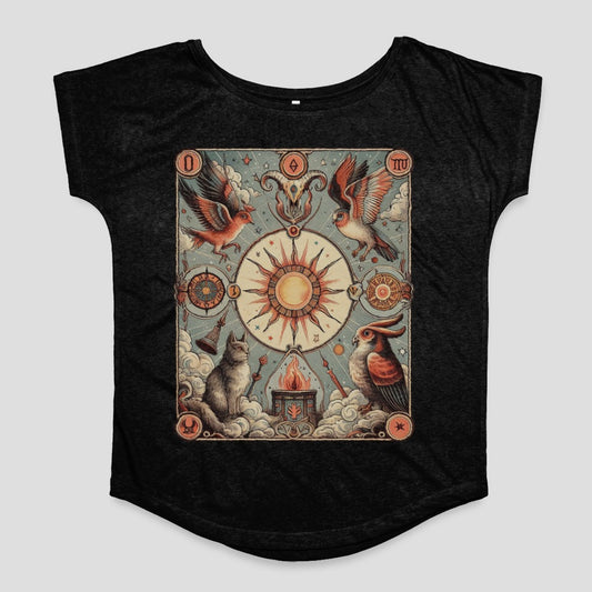 Mystical Animal and Sun Design Women's T-Shirt