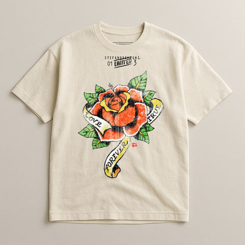 Forever Love and True Tattoo Rose Graphic Tee