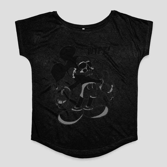 Vintage Cartoon Character Black Graphic T-Shirt