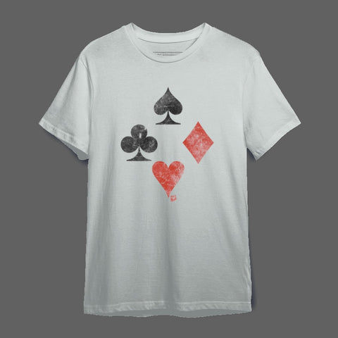 Vintage Distressed Playing Card Symbols Graphic T-Shirt