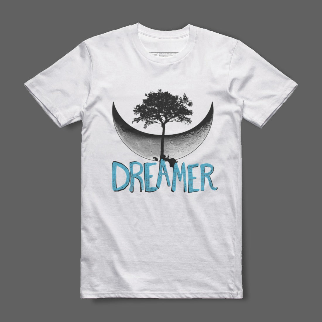 Dreamer Graphic Tee with Moon and Tree Design