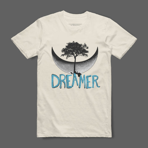 Dreamer Moon and Tree Design T-Shirt