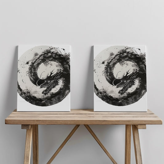 Quadro canvas moon-dragon
