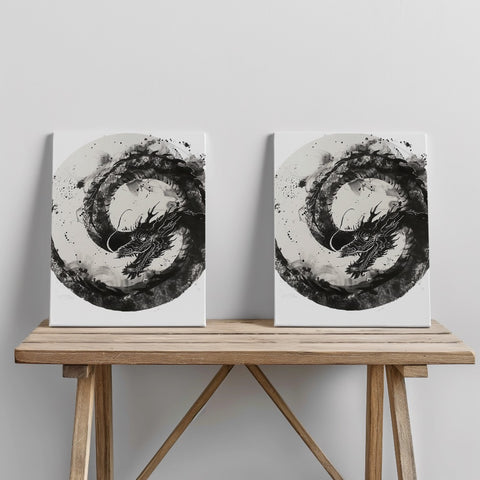 Quadro canvas moon-dragon