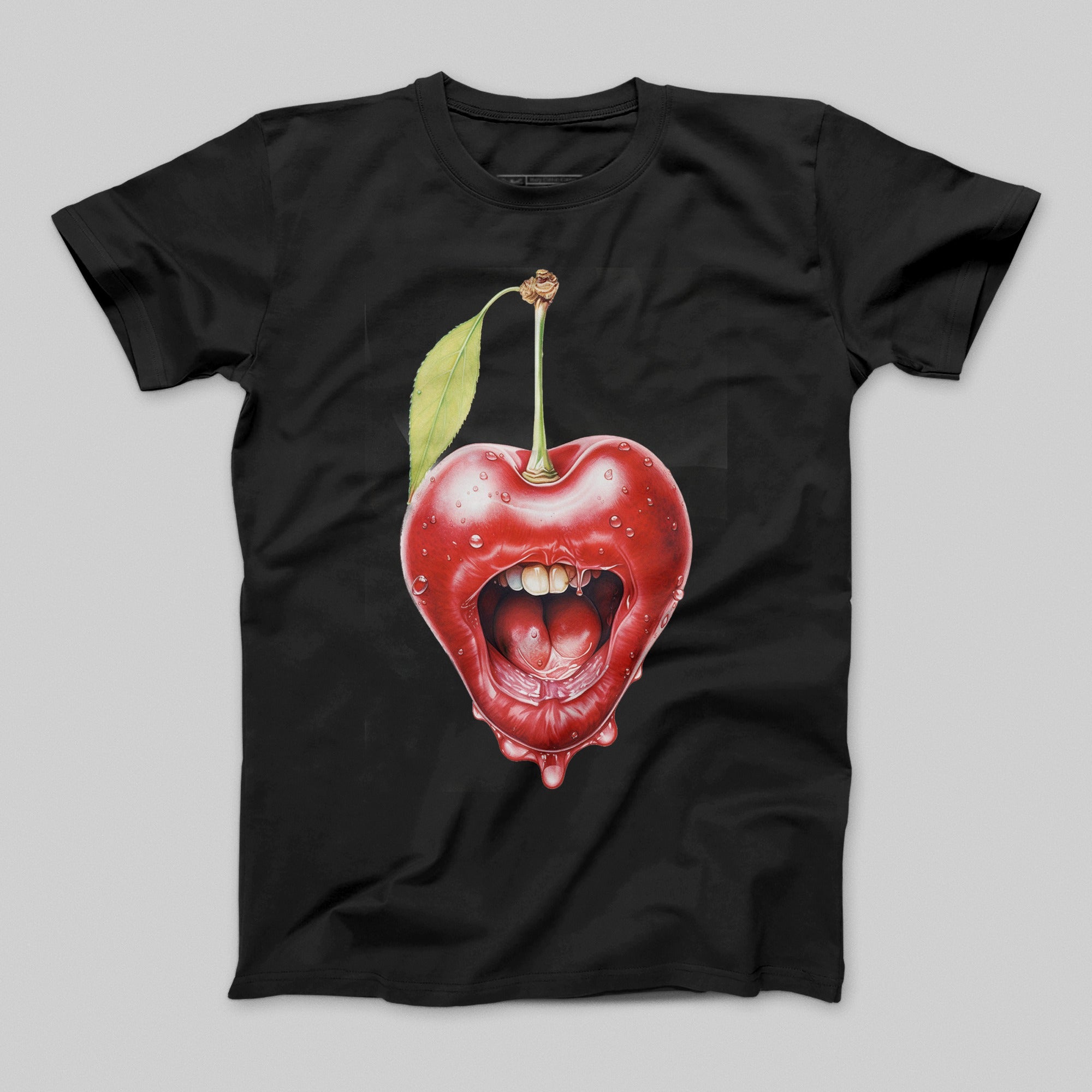 Cherry Lips Artistic Design Graphic Tee Product