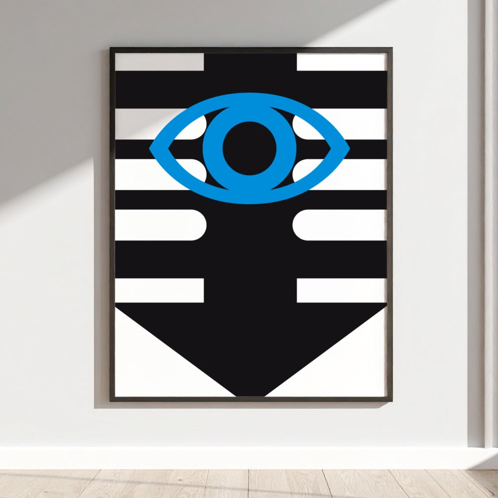 Abstract Geometric Eye Art Print for Modern Decor