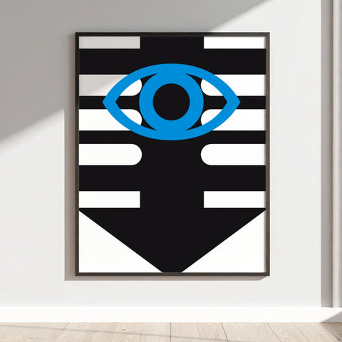 Abstract Geometric Eye Art Print for Modern Decor