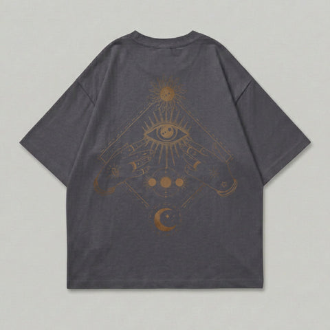 Mystical Celestial Eye Hands Graphic Dark Tee product type
T-shirt
Graphic Tee
Celestial Eye
Mystical Hands
Sun Moon Stars
Occult Design
Spiritual Apparel
Dark Grey Top
All Seeing Eye
Cosmic Print
Geometric Art
Astrology Theme
Prophecy Icon
Witchy Style
Streetwear Tee
Oversized Fit
Alternative Fashion
Indie Aesthetic
Divine Symbolism
Esoteric Garment