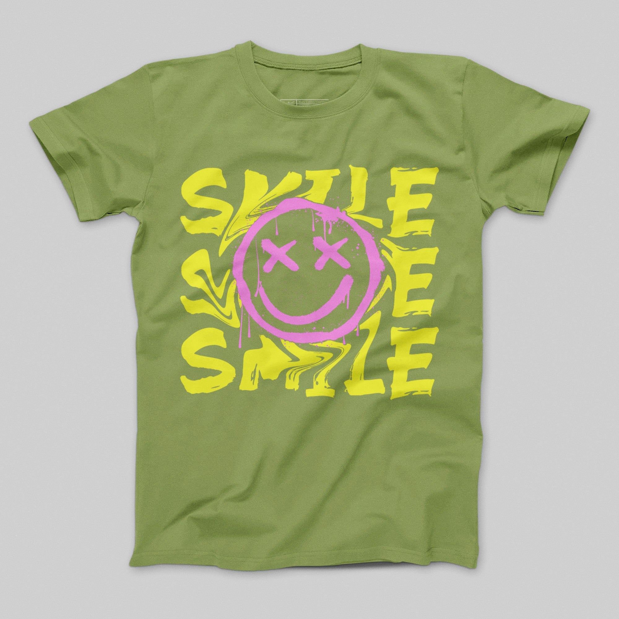 Smile Face Graphic with Drip Effect T-shirt