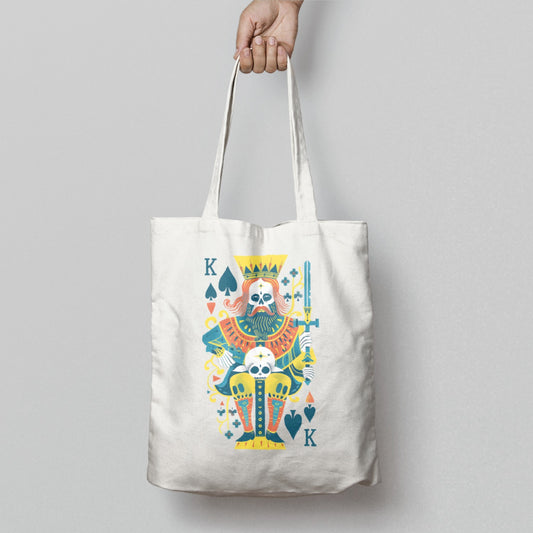 Colorful King of Spades Design Tote Bag for Daily Use