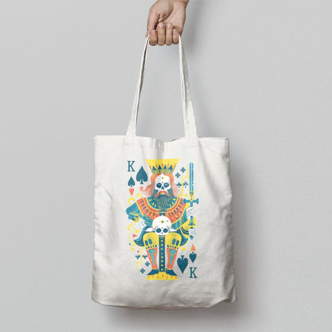 Colorful King of Spades Design Tote Bag for Daily Use