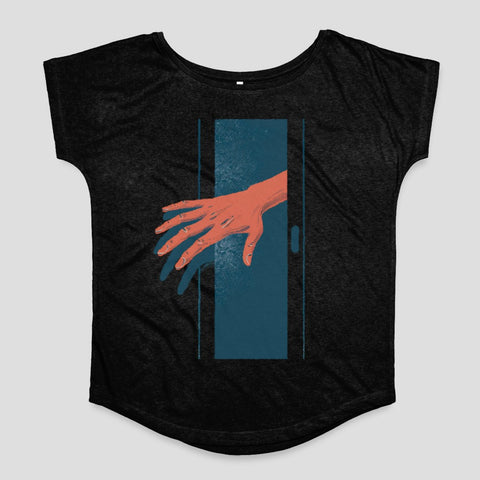 Hand Reaching Through Door Illustration T-shirt