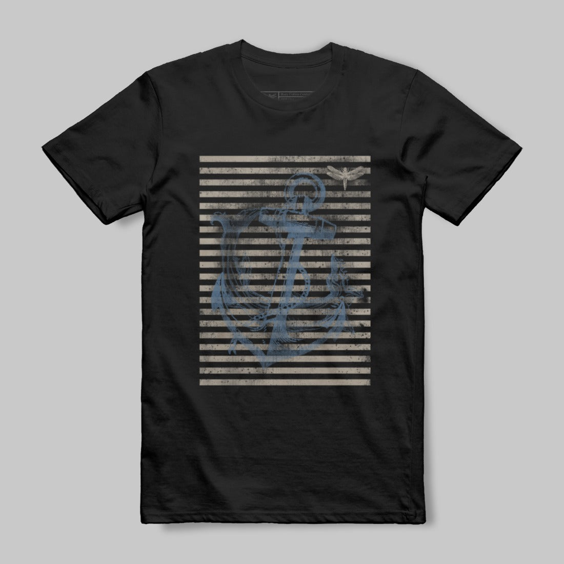 Nautical Anchor and Stripes Graphic T-Shirt