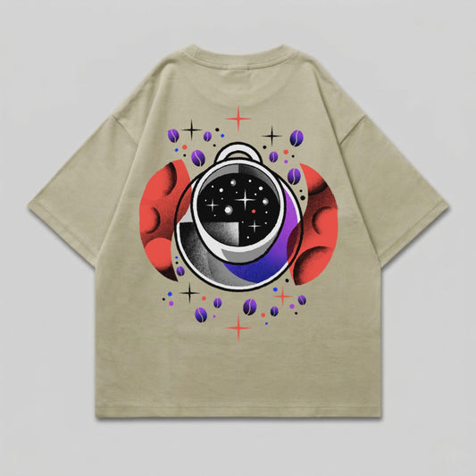 Cosmic Coffee Cup Galaxy Stars Moons Beans Graphic Print product type