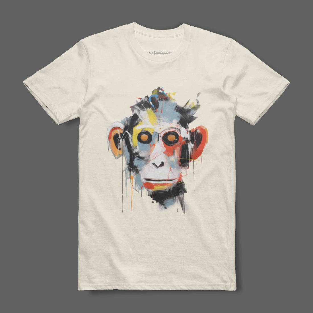 Abstract Colorful Monkey Face Design T-Shirt