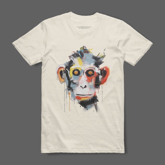Abstract Colorful Monkey Face Design T-Shirt