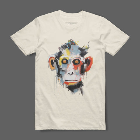 Abstract Colorful Monkey Face Design T-Shirt