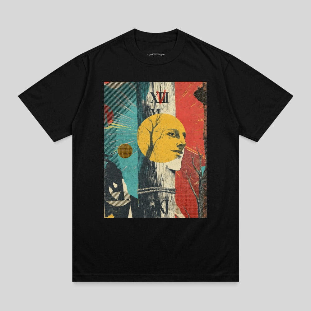 Roman Numeral XIII Sun Face Wooden Pole Abstract Graphic product type
