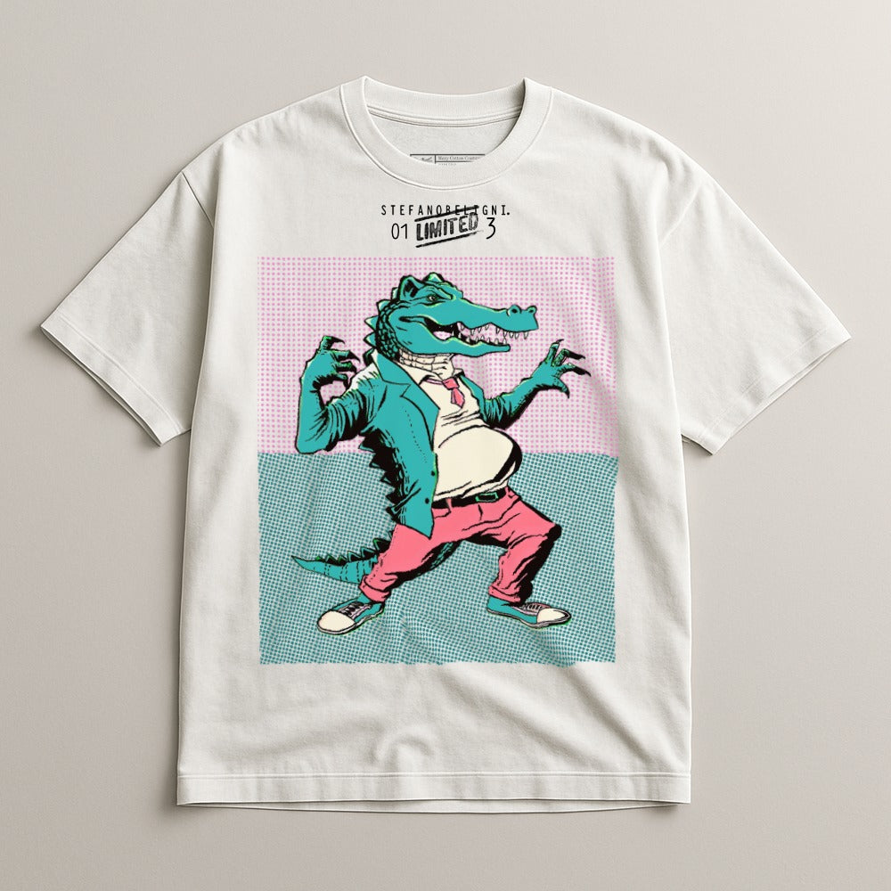 Stylish Crocodile Graphic Design Casual Wear Shirt