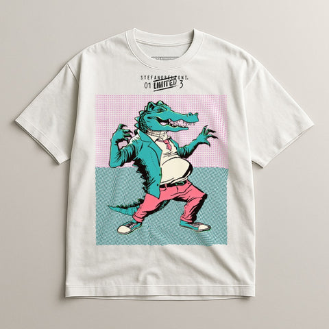 Stylish Crocodile Graphic Design Casual Wear Shirt