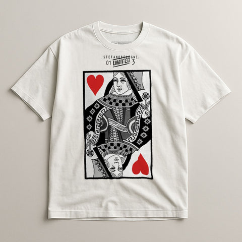 Queen of Hearts Graphic Design T-shirt Unique Style
