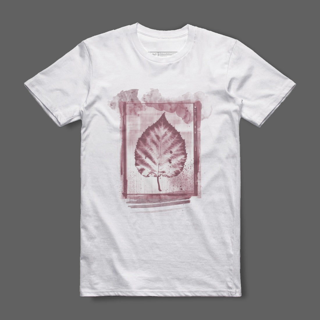 Vintage Leaf Print T-Shirt Custom Graphic Tee