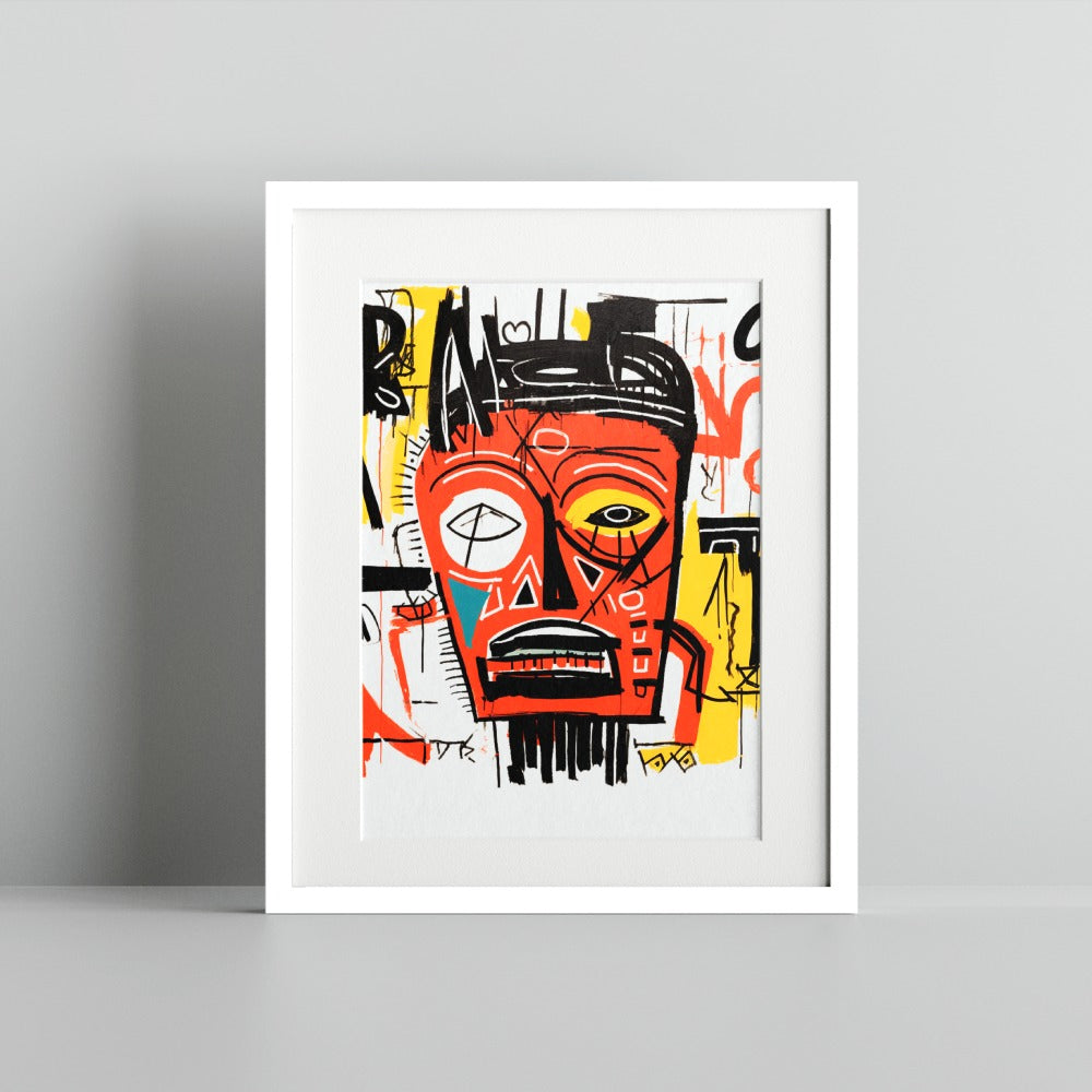 Vibrant Abstract Face Art Print Street Style Artwork