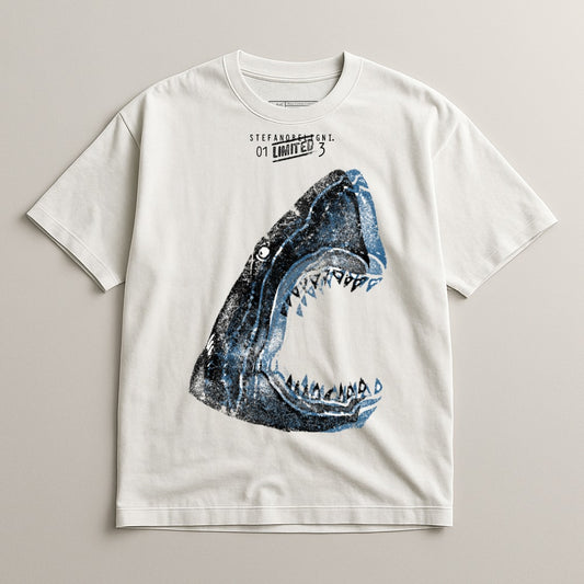 Great White Shark Graphic Design Casual T-Shirt
