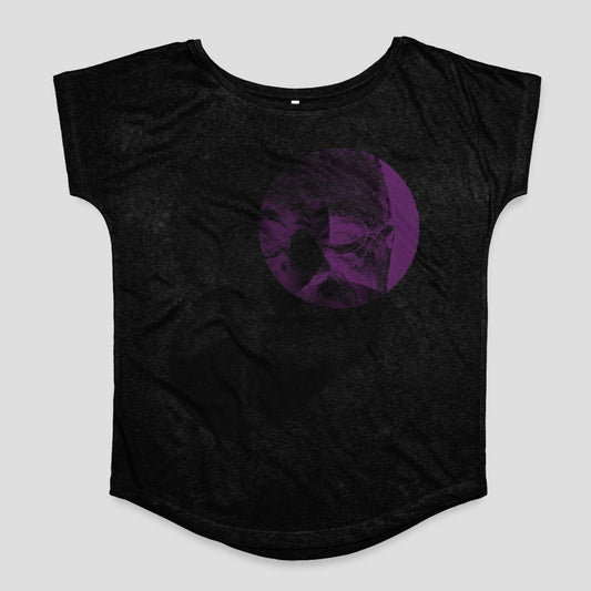 Stylish Black T-Shirt with Unique Purple Circle Design