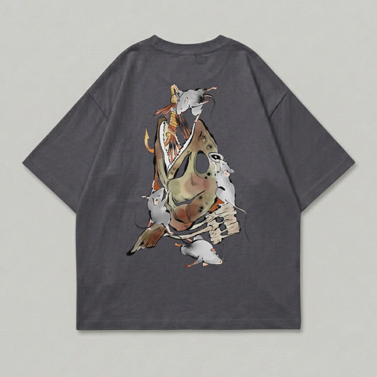 Abstract Fish Head Rats Fishing Lure Gray T-Shirt product type