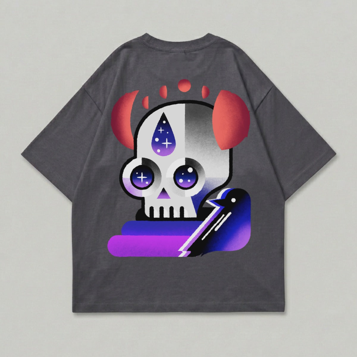Cosmic Skull Raven Design Stars Moon Phases product type
