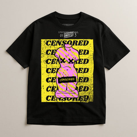 Bold Graphic Censored Design Shirt