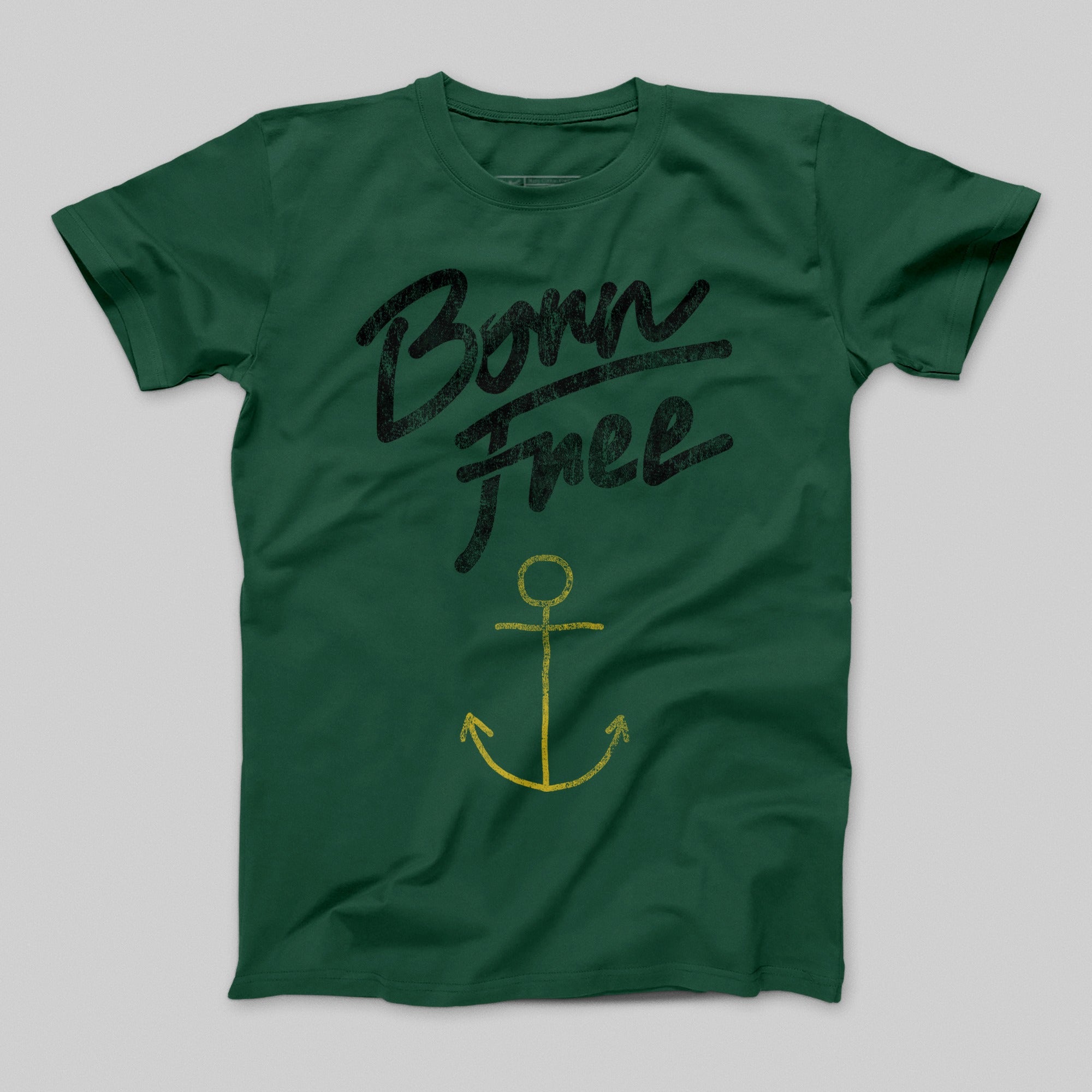 Born Free Anchor Design Graphic T-Shirt