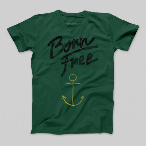 Born Free Anchor Design Graphic T-Shirt