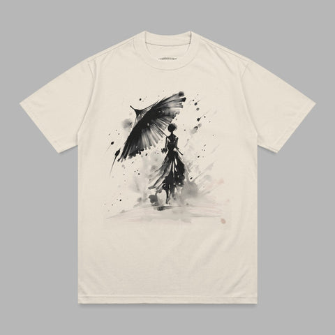 Elegant Ink Wash Woman Umbrella Art Design product type