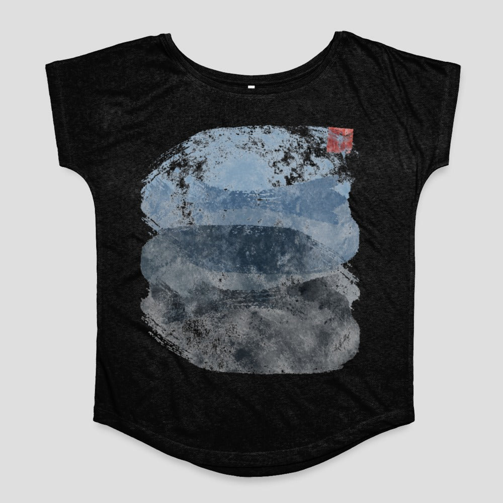 Abstract Blue and Grey Art Print T-Shirt