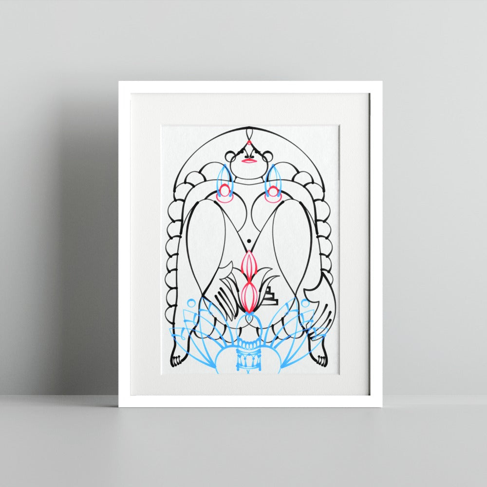 Abstract Contemporary Art with Feminine Lines Artwork
