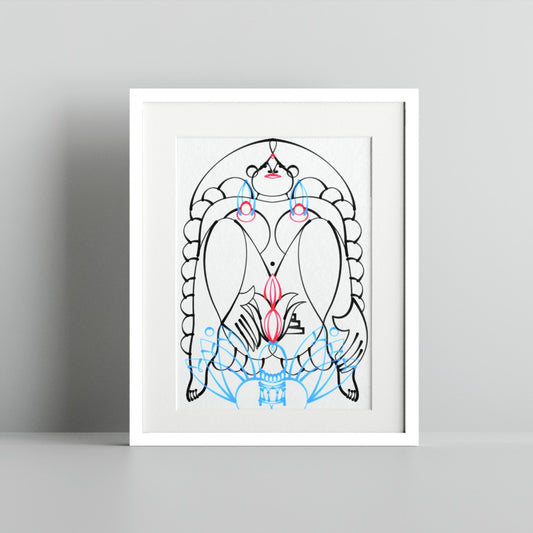 Abstract Contemporary Art with Feminine Lines Artwork