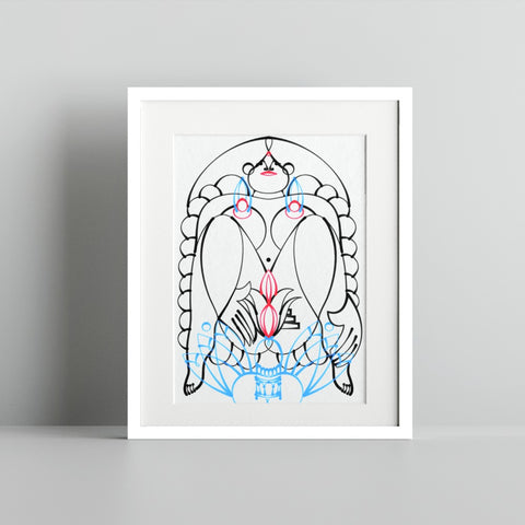 Abstract Contemporary Art with Feminine Lines Artwork