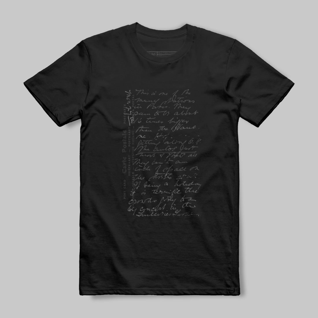 Handwritten Poetry Design on Black Graphic Tee
