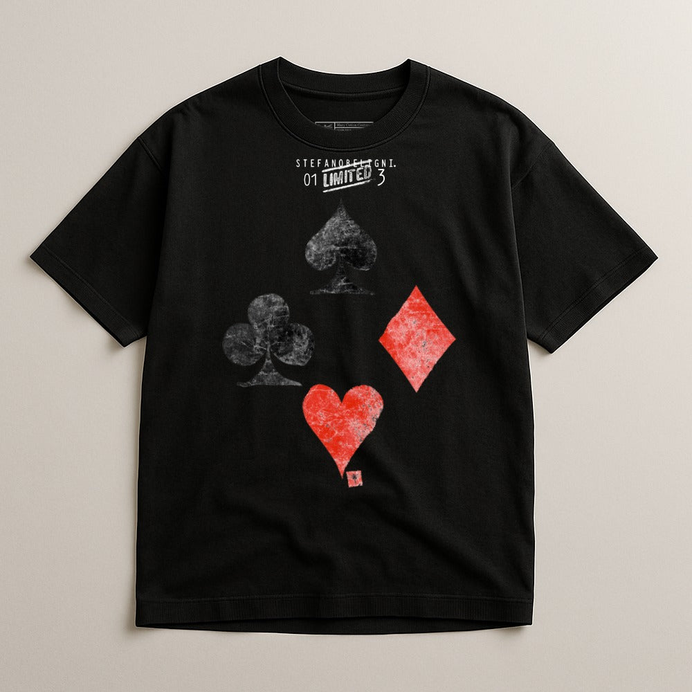 Limited Edition Stef And 3 Poker Card Symbols T-shirt