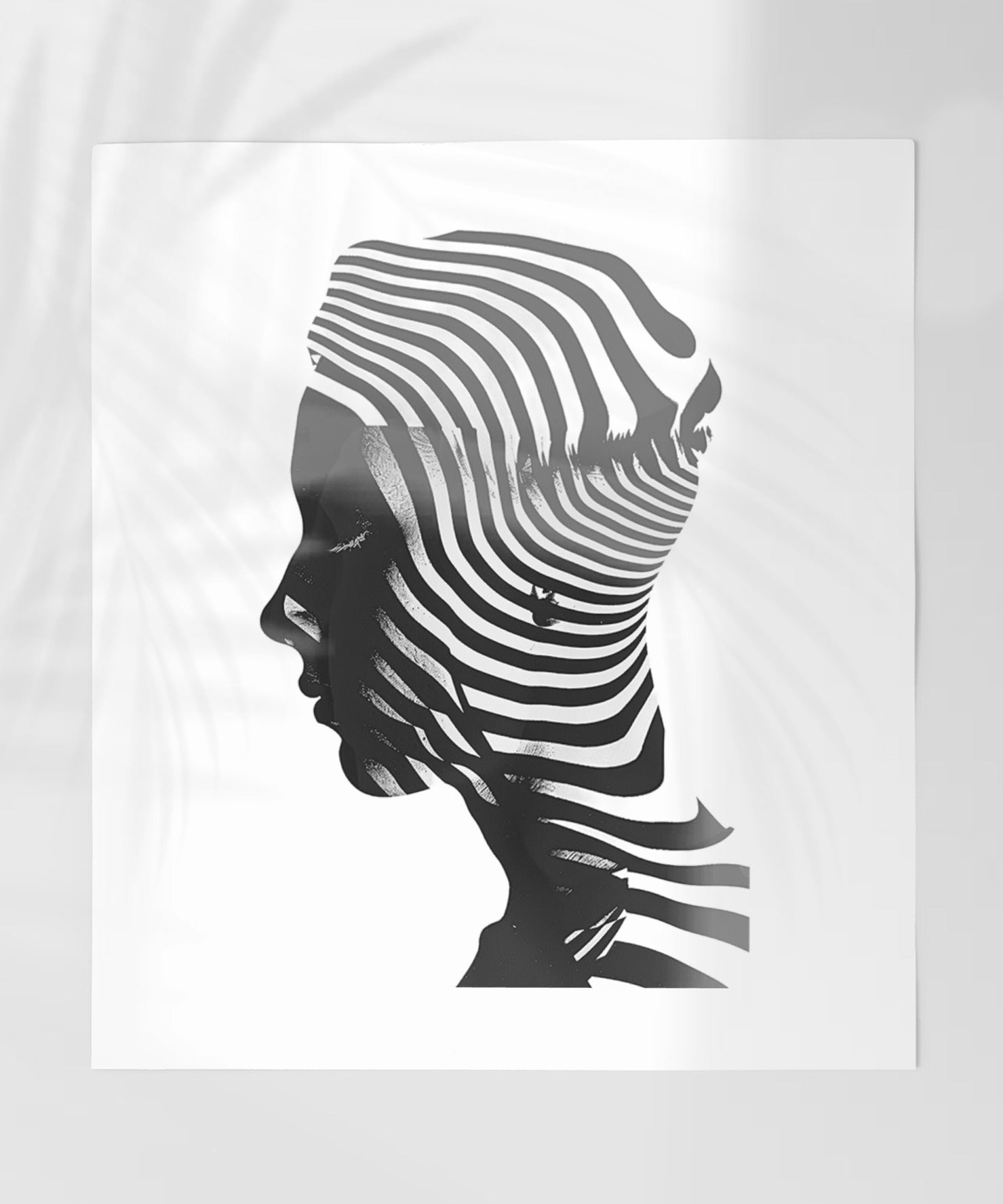 Monochrome Zebra Profile Art Print Black And White Poster
