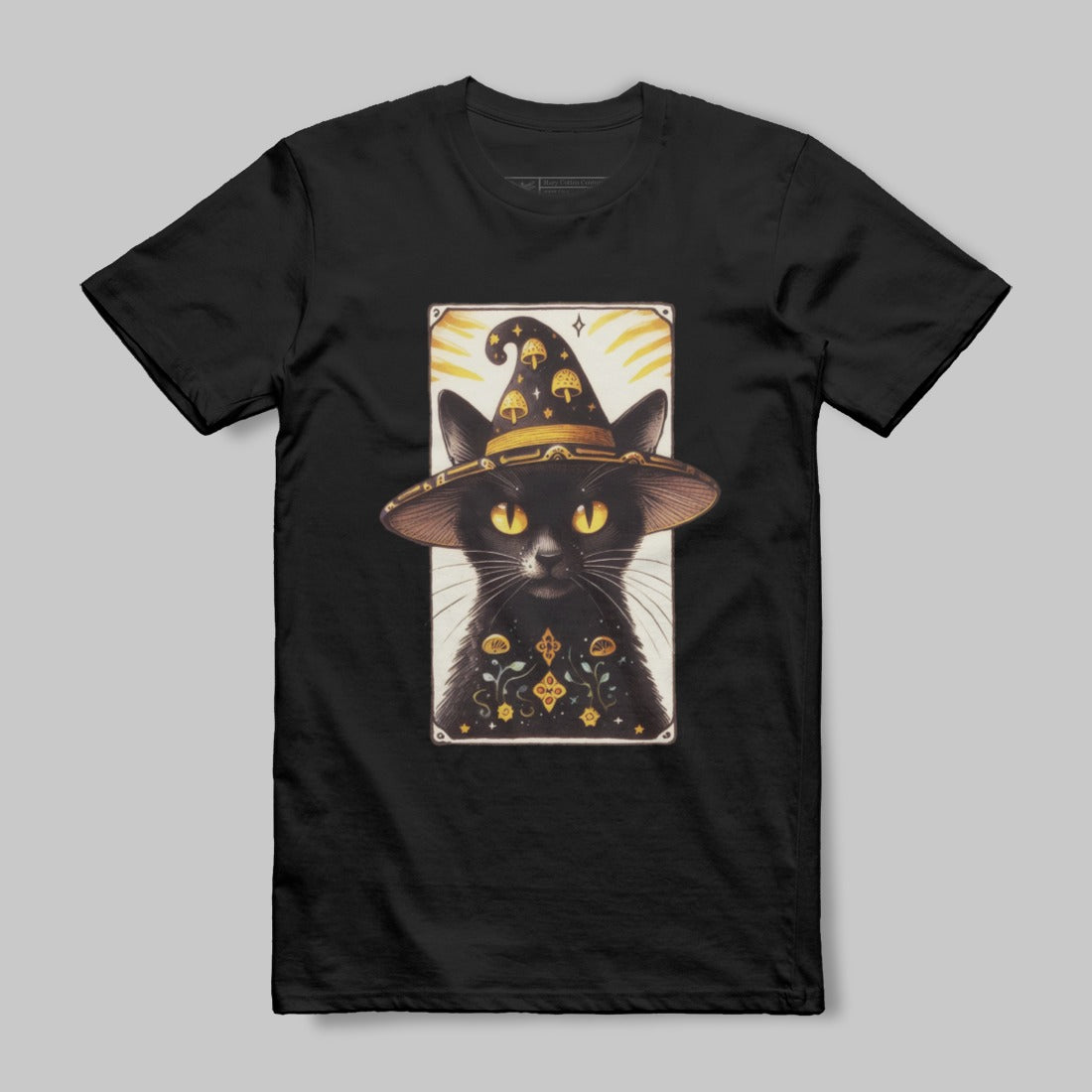 Enchanting Black Cat Witch Hat graphic t-shirt