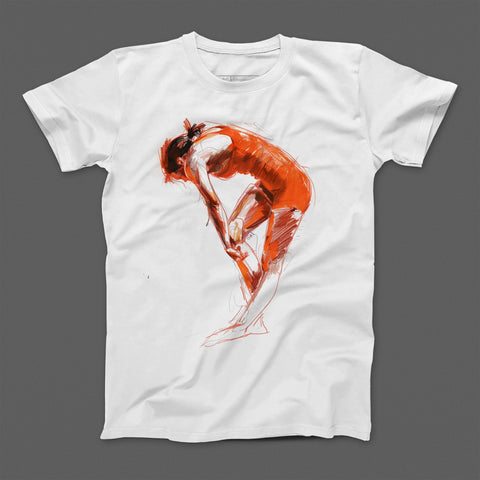 Artistic Red and White Design T-Shirt Product