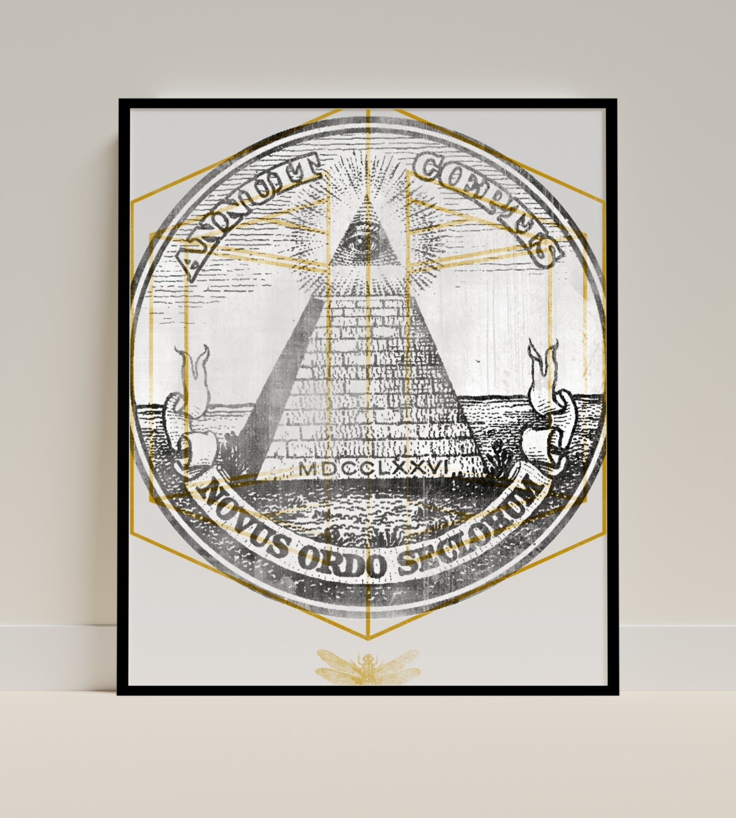 Illuminati Pyramid Novus Ordo Seclorum Framed Print