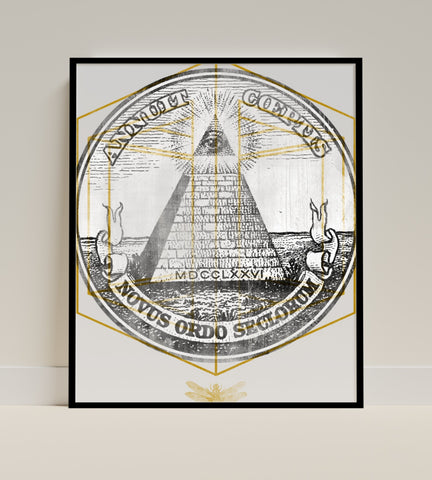 Illuminati Pyramid Novus Ordo Seclorum Framed Print