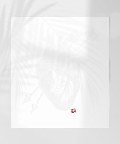 Minimalist Heart Design with Arrows Art Print