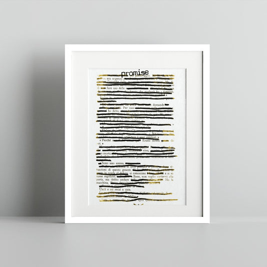 Unique Artistic Print with Censored Text and Promise