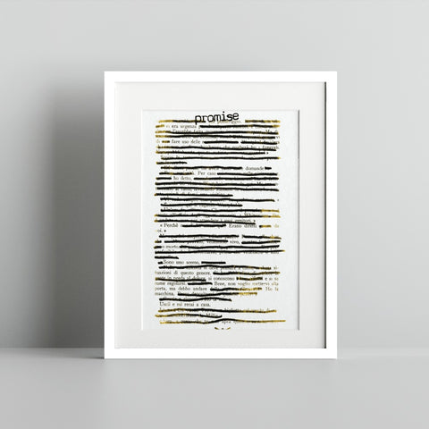 Unique Artistic Print with Censored Text and Promise